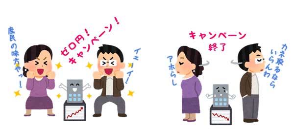 ゼロ円キャンペーンに移ろう人の心